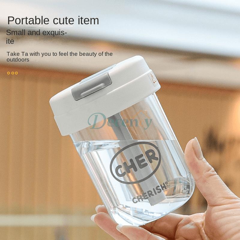 Cute Net Red Straw Water Cup – Portable Plastic Tumbler