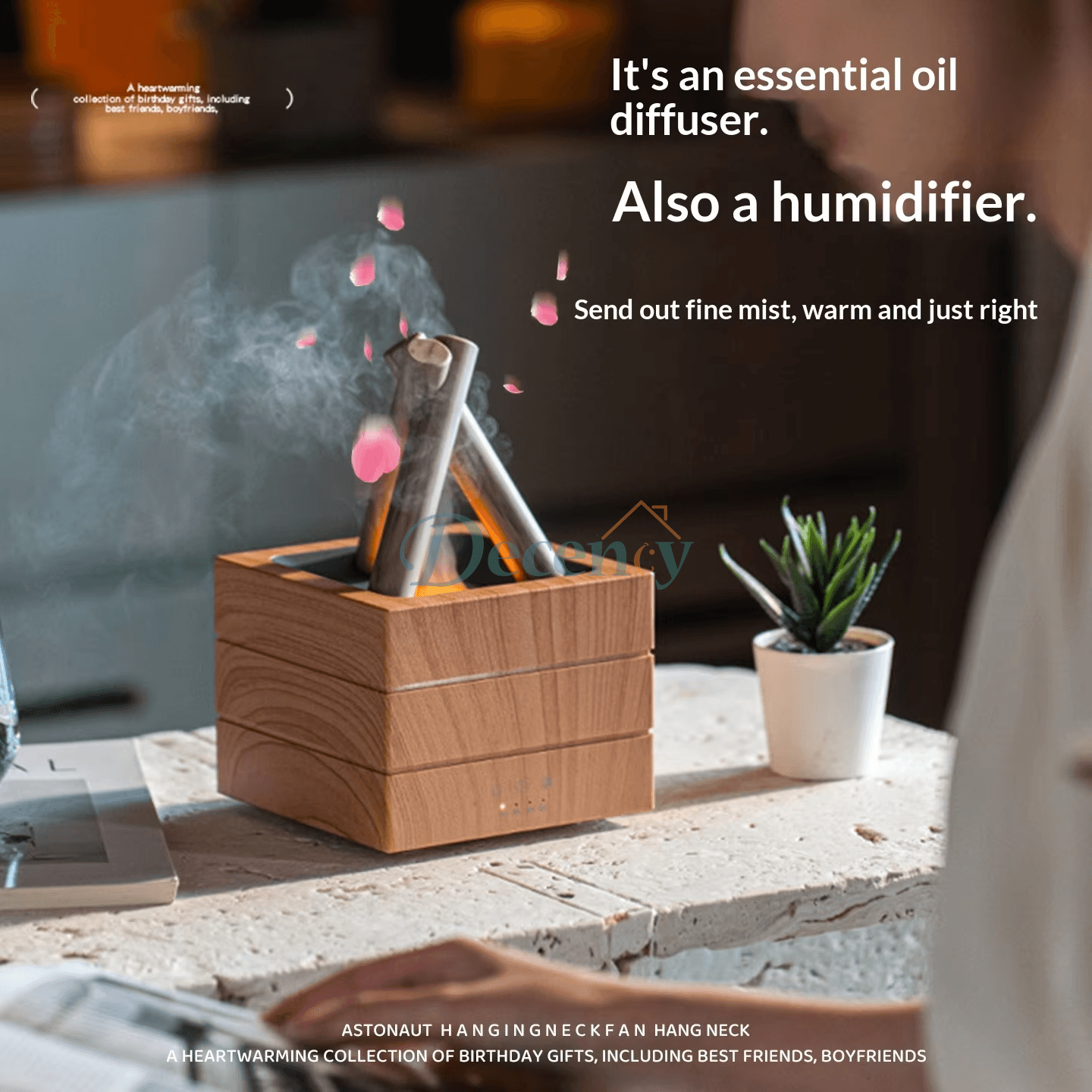 Flame Aroma Diffuser & Humidifier with Colorful LED Lights