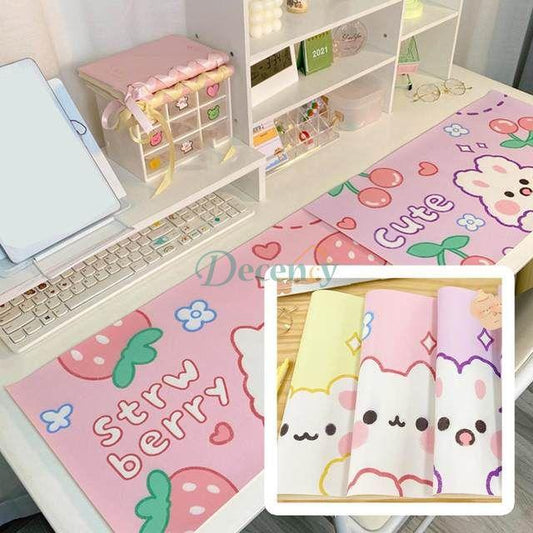Cute Mouse Pad,Large Gaming Desk Mouse mat Cartoons Keyboard Pad,Laptop Desk Mat for Gaming, Writing, or Home Office Work 32 x 12 - Decency