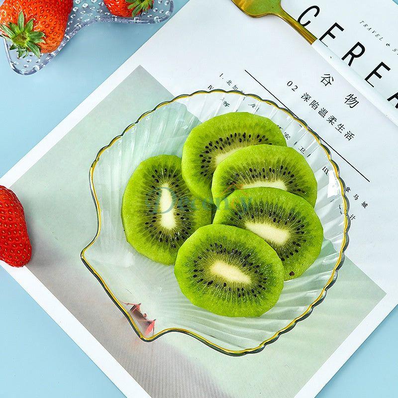 8 Pcs Acrylic Star Shape Dessert & Appetizer Plate Set w/ Gold Rim