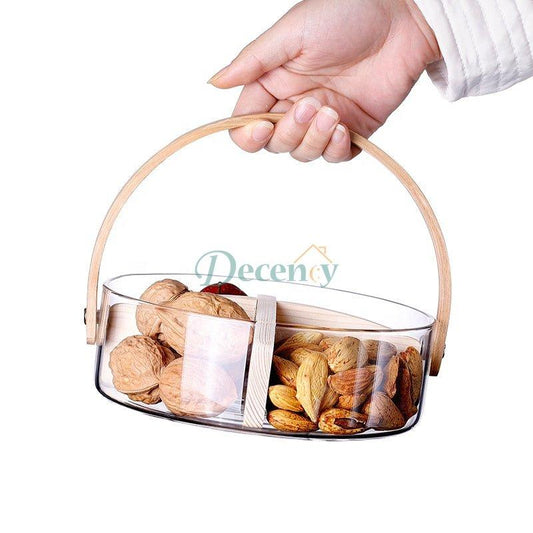 Nordic Glow Glass Serving Bowl for Fruits & Dry Fruits – 10 Inch