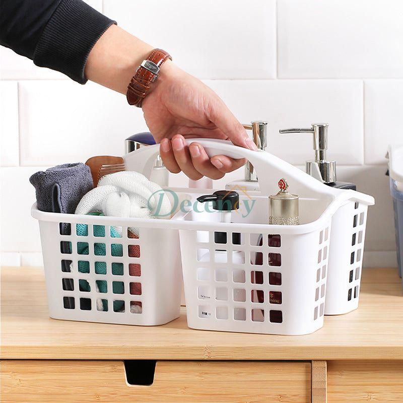 Plastic Storage Shower Caddy Basket With Handle