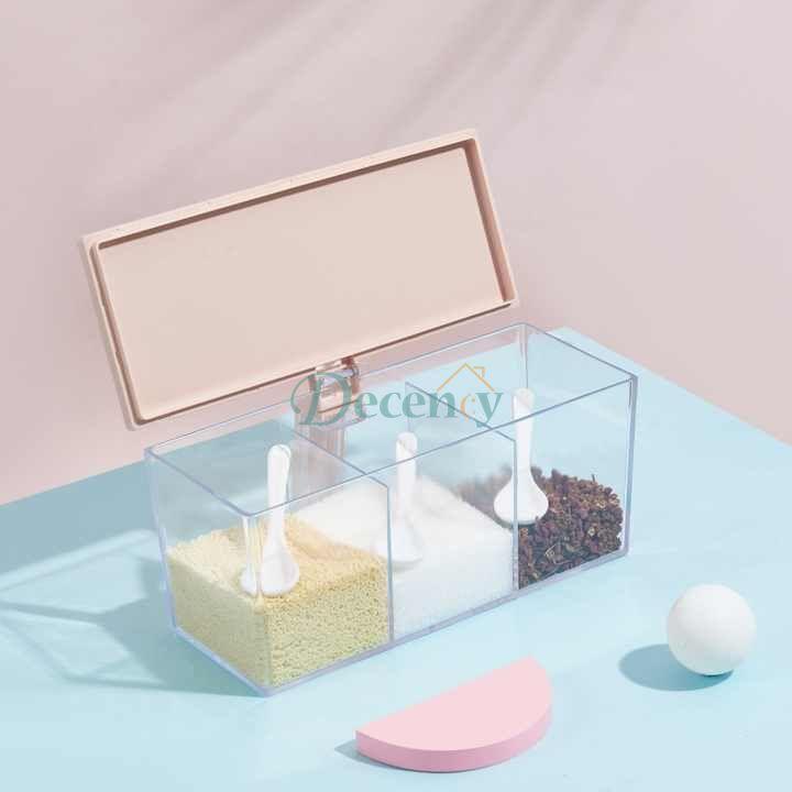 3 Grid Kitchen Condiments Container