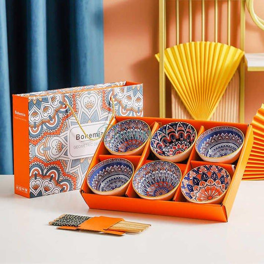 Bohemian Gift Box 6 Bowl Set