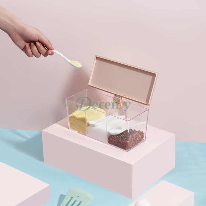 3 Grid Kitchen Condiments Container
