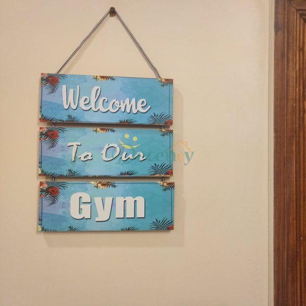 Welcome to Our Gym Wall Quotaiton Hanging Gym related wall hanging