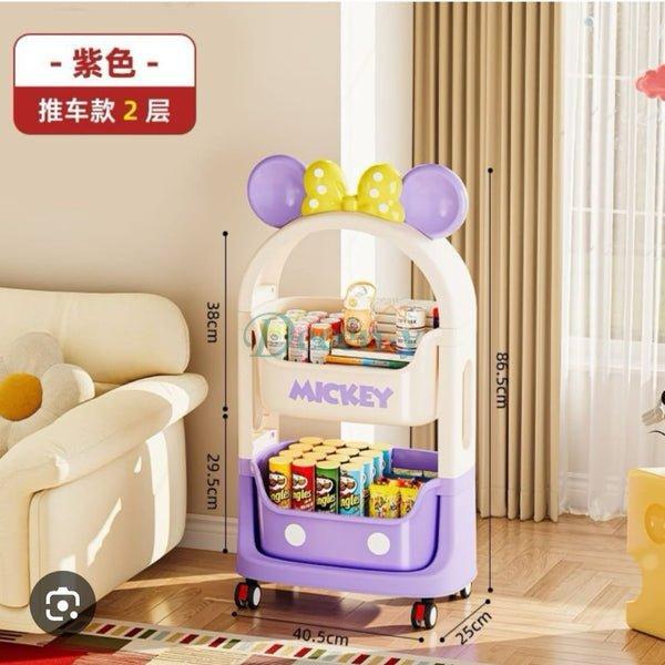 Disney Mickey Mouse 2-Tier Kids Rolling Storage Cart with Wheels