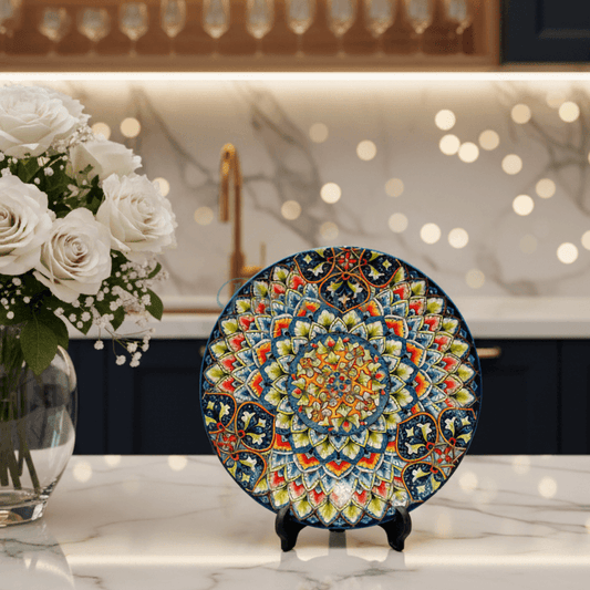 Hand-Painted Mandala Accent Plate 10 Inch