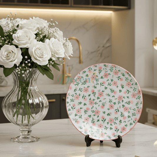 Artisan Floral Ceramic Dinner Plate 10 Inch | Premium