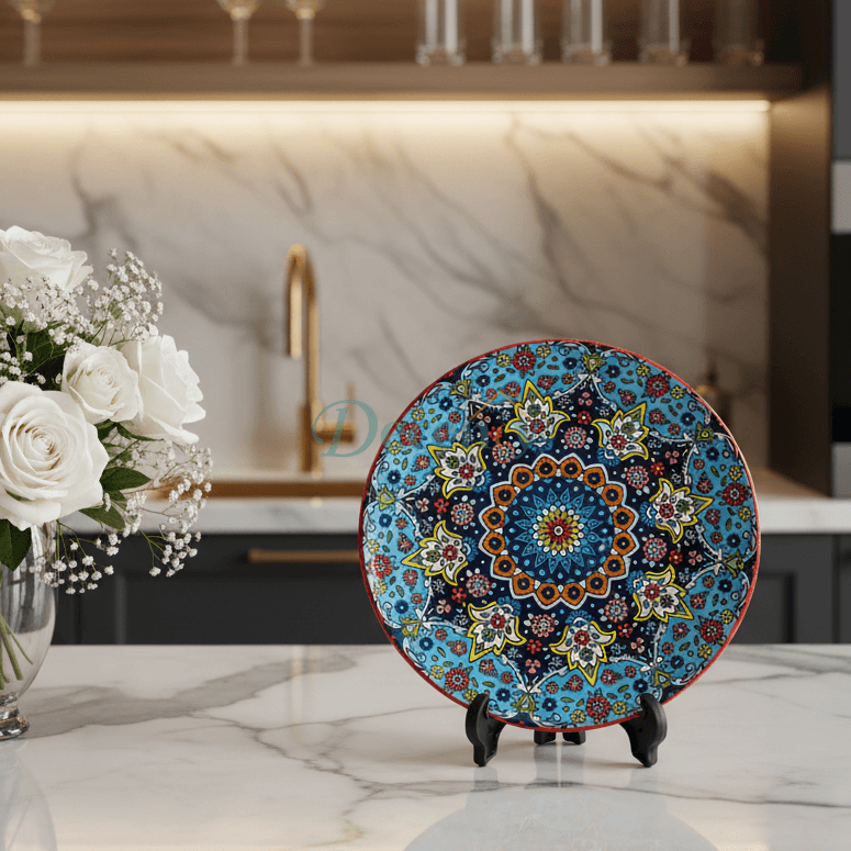 Royal Floral Mandala 8-Inch Ceramic Quarter Plate