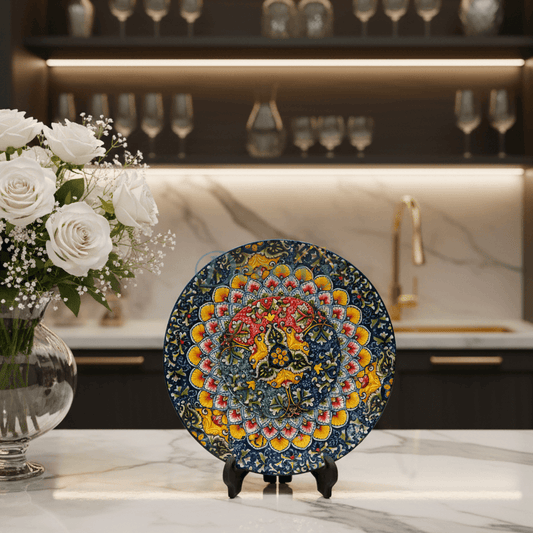 Decorative Floral Ceramic Dessert Plate - 8 Inch