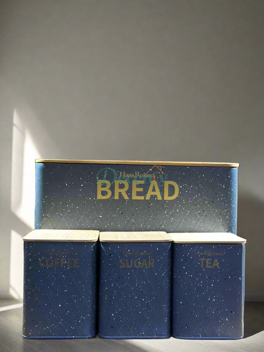 4 PCS SET BREAD BOX WITH SUGAR TEA COFFEE CONTAINERS