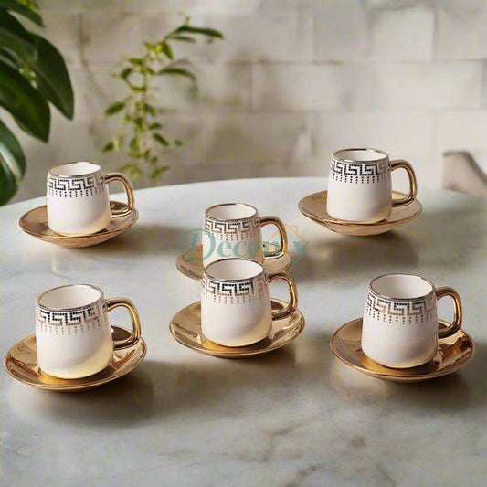 Luxury 6 pc Mugs and Saucer set