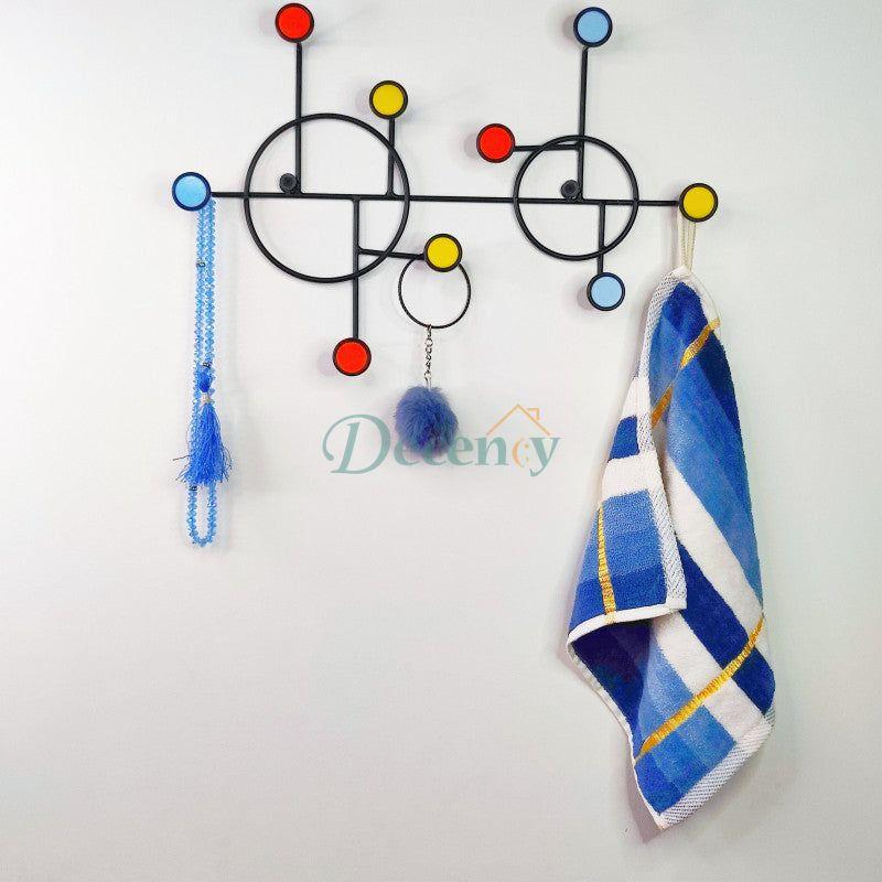 Nordic Style Wall Shelf With Hooks - Circle