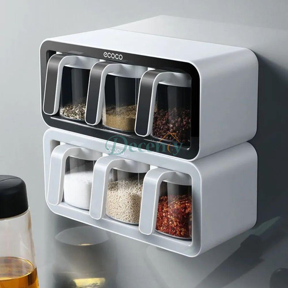 ECOCO 3 Cups Wall Mount Spice Rack Organizer