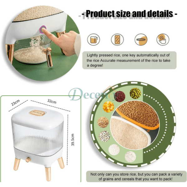 10kg Sealed Rice Storage Box - Decency