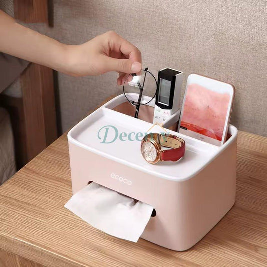 Ecoco Tissue Box – Nordic Style Waterproof 2-Compartment Holder