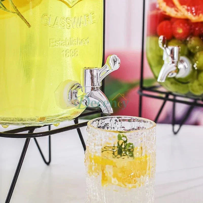 Beverage Bucket Glass Juice Dispenser Beverage Dispenser – 8Liter