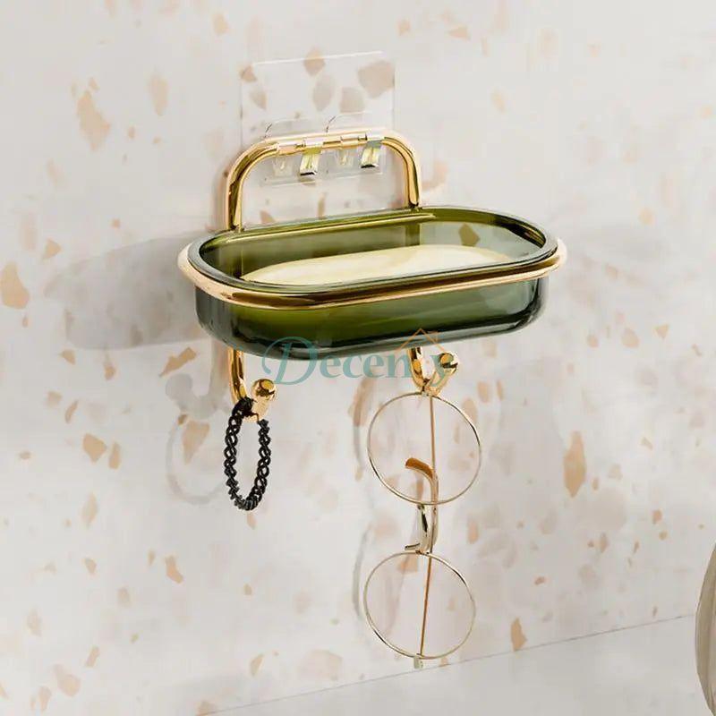 Wall Mount Soap Holder – Adhesive Sponge & Soap Tray with Drain (Random color)