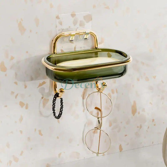 Wall Mount Soap Holder – Adhesive Sponge & Soap Tray with Drain (Random color)