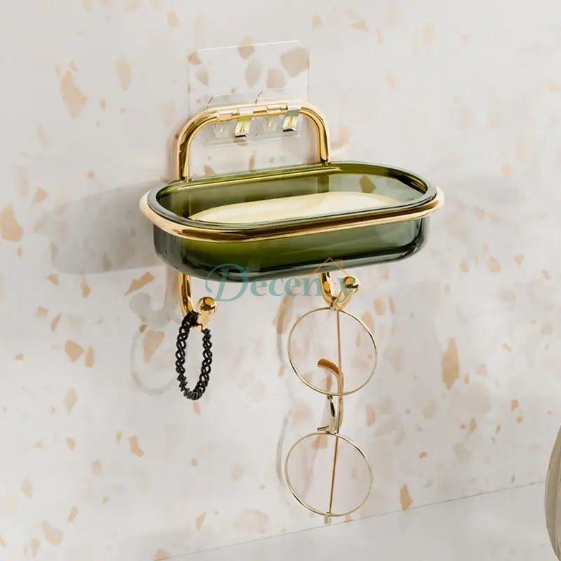 Wall Mount Soap Holder – Adhesive Sponge & Soap Tray with Drain (Random color)