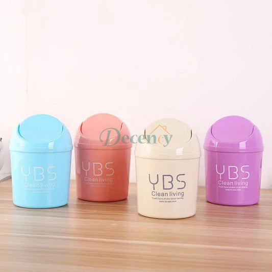 Mini Desktop Trash Can with Shake Cover – Plastic Dustbin for Home & Office