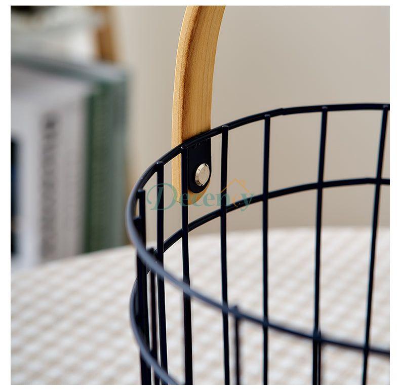 multipurpose iron basket with wooden handle