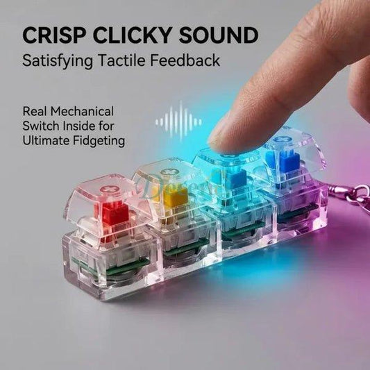 Mechanical Keyboard Clicker Keychain - Tactile Fidget Stress Toy
