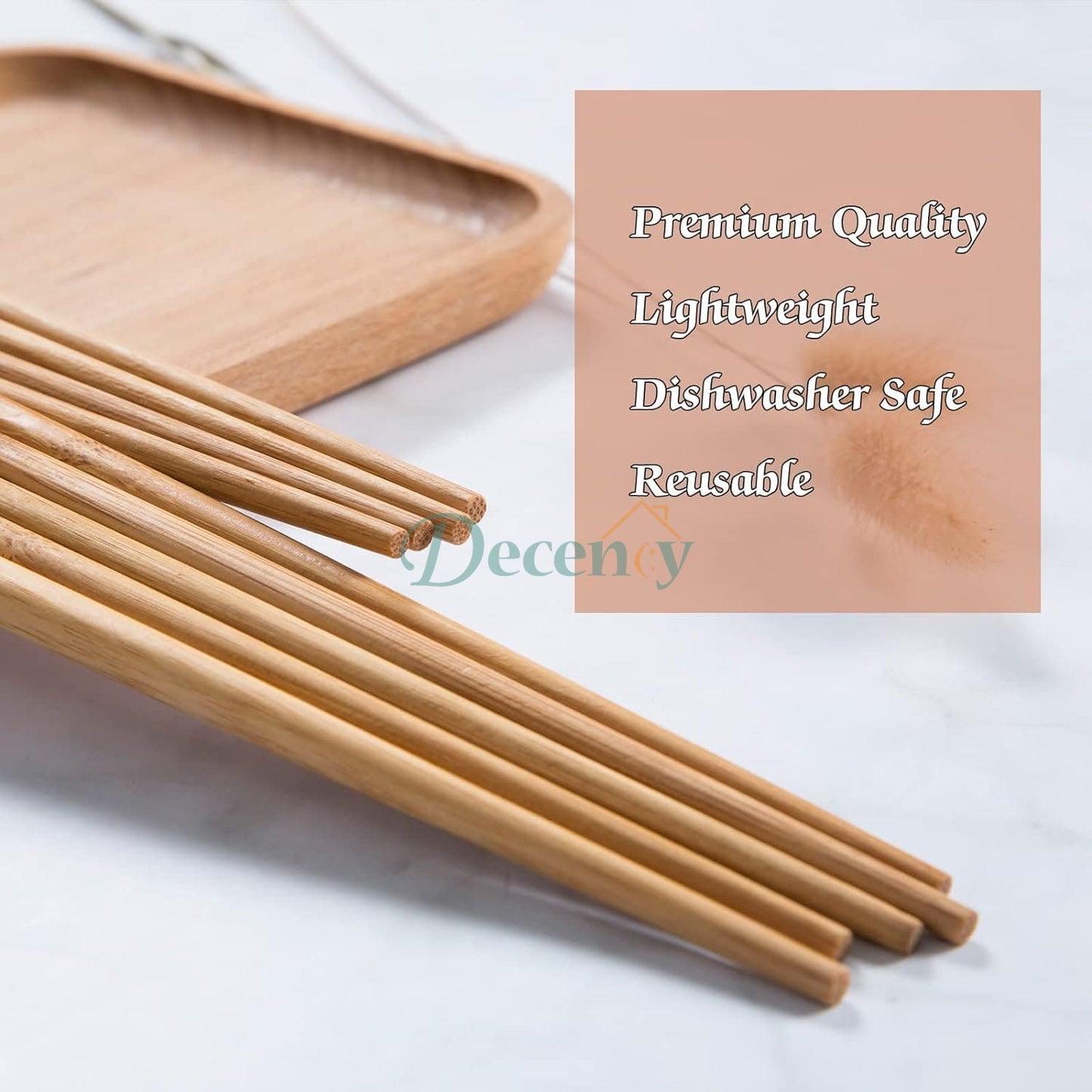 10 Pcs Wooden Bamboo Chopsticks