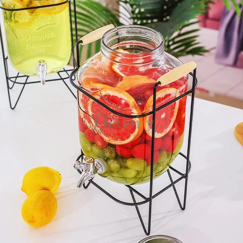 Beverage Bucket Glass Juice Dispenser Beverage Dispenser – 8Liter