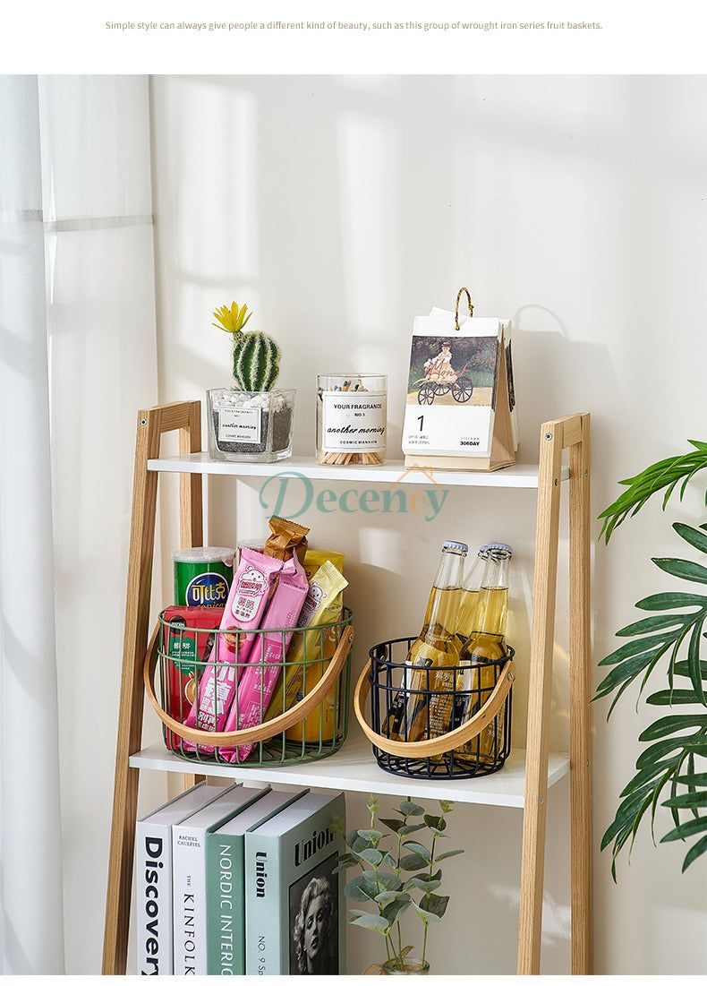 multipurpose iron basket with wooden handle