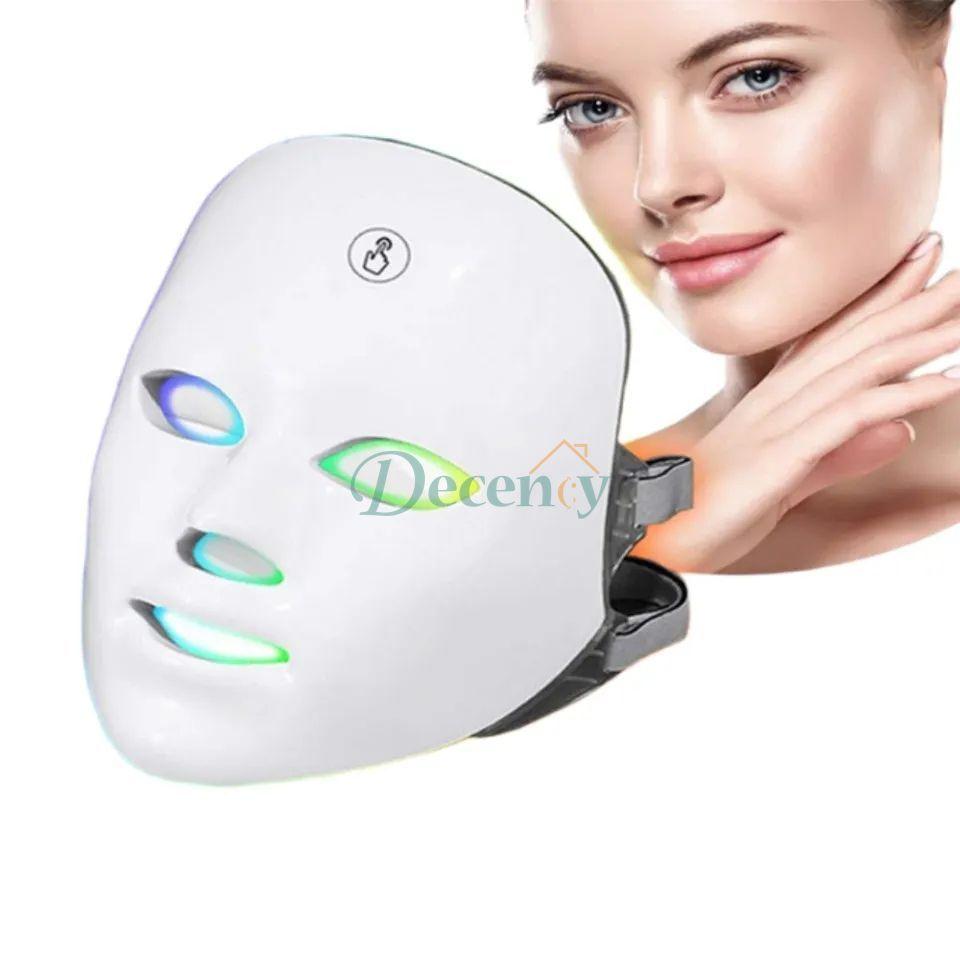 USB Rechargeable Facial LED Mask 7 Colors LED Photon Therapy Beauty Mask Skin Rejuvenation Home Face Lifting Whitening Beauty Device