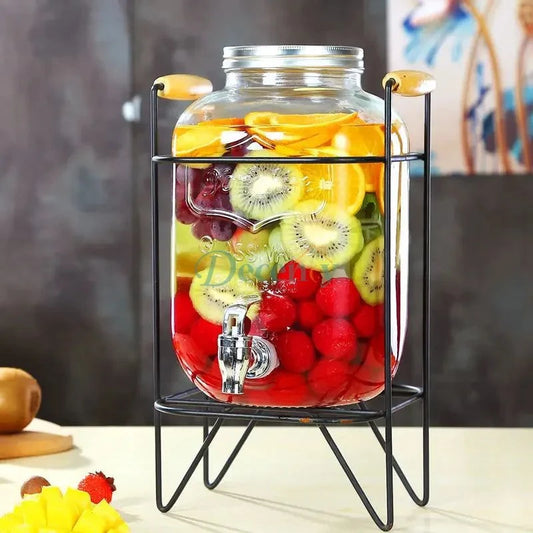 Beverage Bucket Glass Juice Dispenser Beverage Dispenser – 8Liter