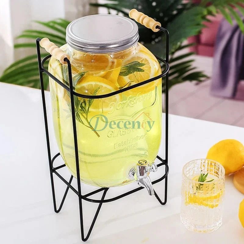 Beverage Bucket Glass Juice Dispenser Beverage Dispenser – 8Liter