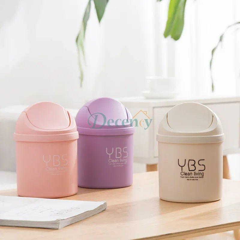 Mini Desktop Trash Can with Shake Cover – Plastic Dustbin for Home & Office