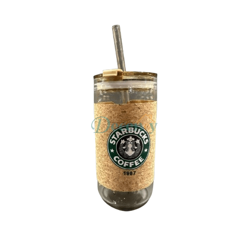Glass Cup With StarBucks Sleeve