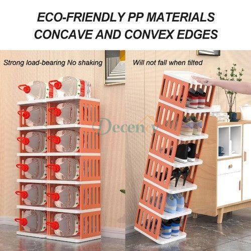 5-Tier Shoe Storage Rack, Compact Narrow Shoe Cabinet Organizer