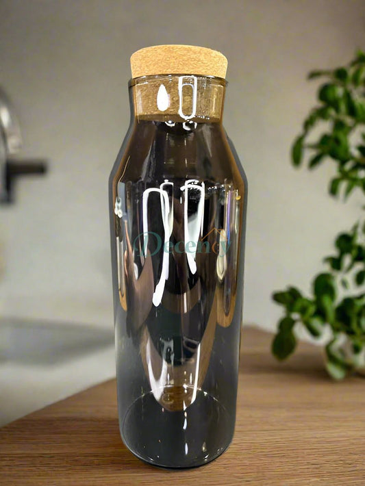 Smooth Glass Bottle with Natural Cork Stopper
