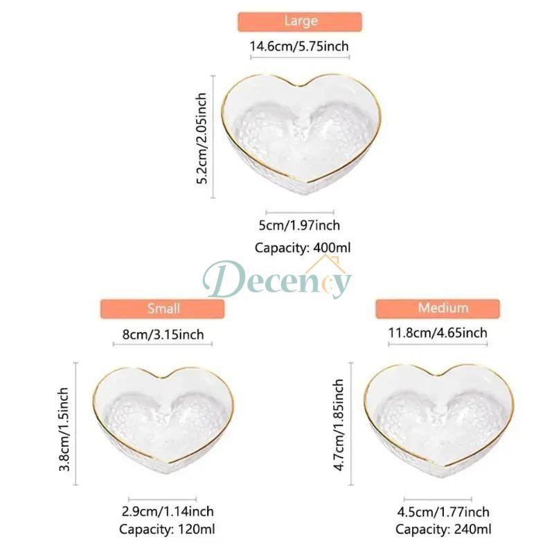 Heart-Shaped Salad Bowl - 3 Pcs