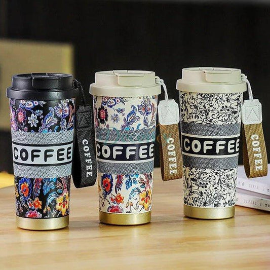 Colorful Flower Stainless Steel Thermal Mug