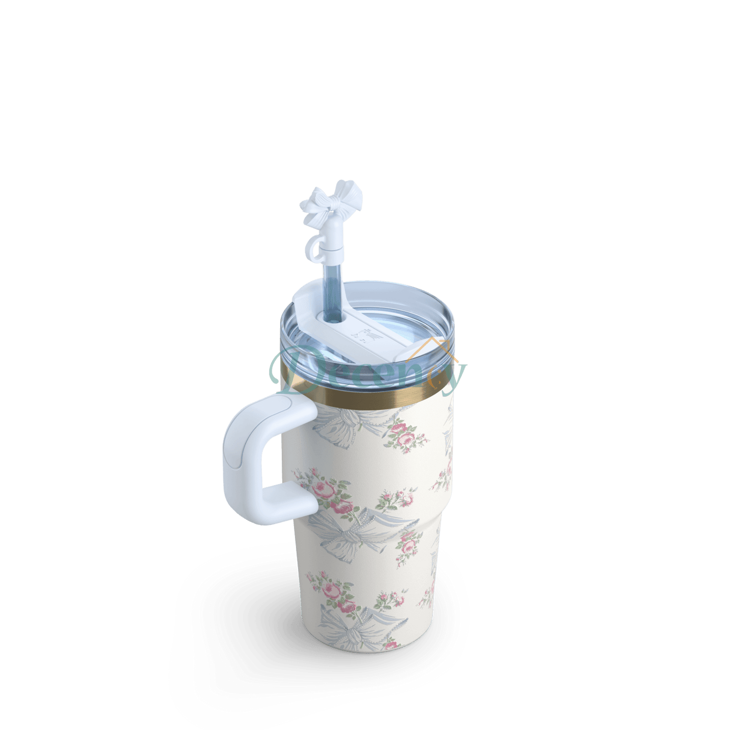 The Stanley X LoveShackFancy Holiday Quencher | 20 OZ - Rosa Beaux Blue