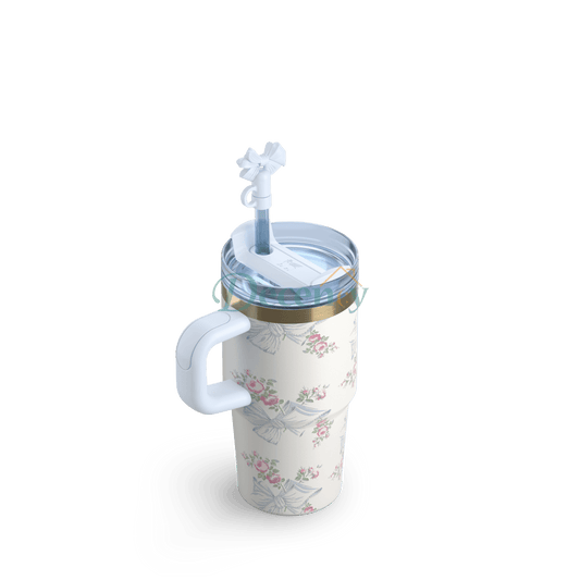 The Stanley X LoveShackFancy Holiday Quencher | 20 OZ - Rosa Beaux Blue