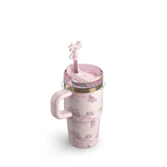 The Stanley X LoveShackFancy Holiday Quencher | 20 OZ - Rosa Beaux Pink