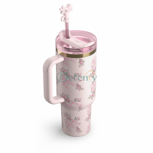 The Stanley X LoveShackFancy Holiday Quencher | 40 OZ - Rosa Beaux Pink