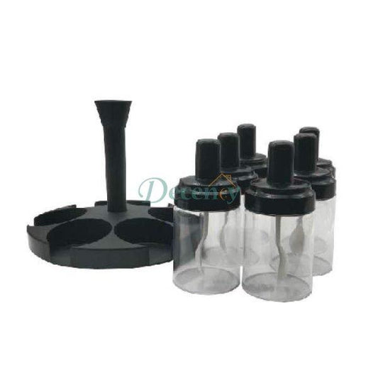 6 Pcs Revolving Plastic Spice Jar Set