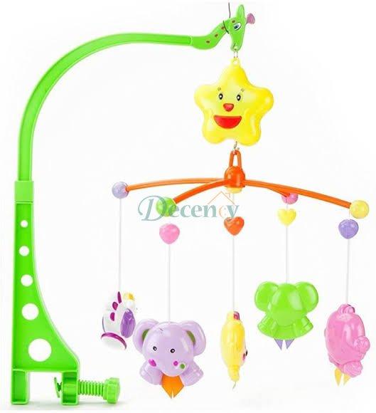 Imported Giraffe Stand Musical Sound Rattle Cot Mobile Rotating for Cradle and Bed jhoomer - Decency