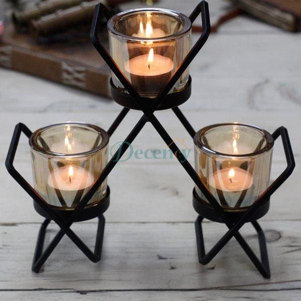 Criss Cross Elegant Candle Holders - Decency