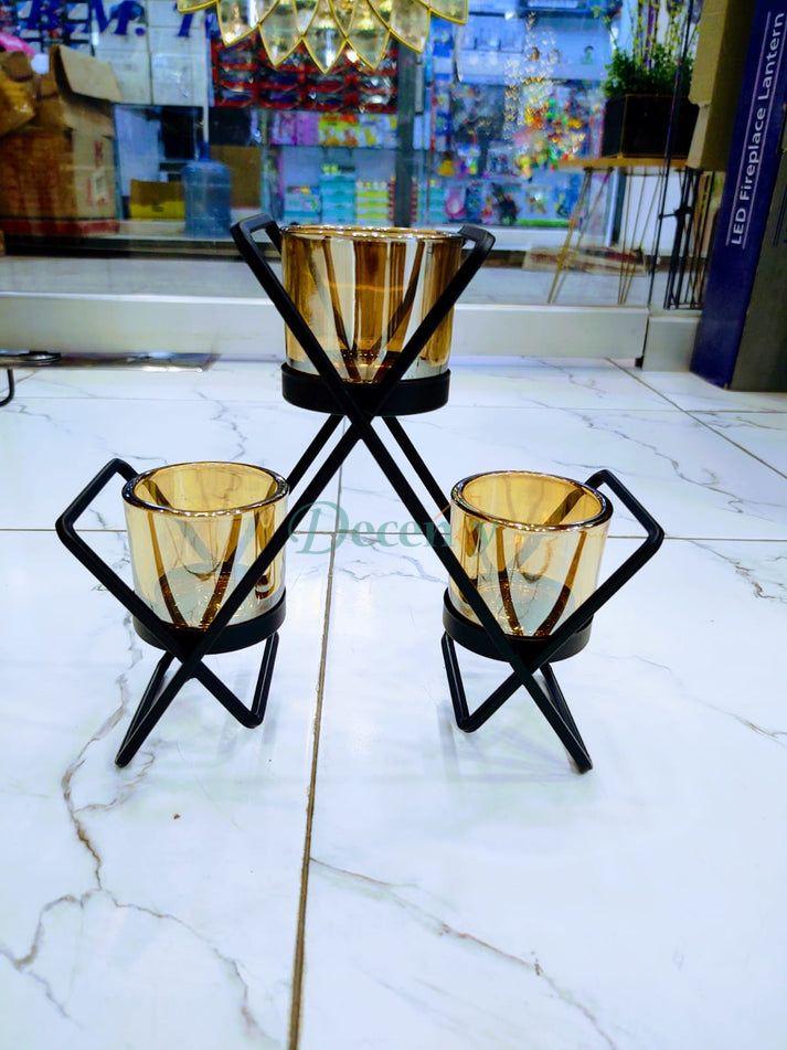 Criss Cross Elegant Candle Holders - Decency