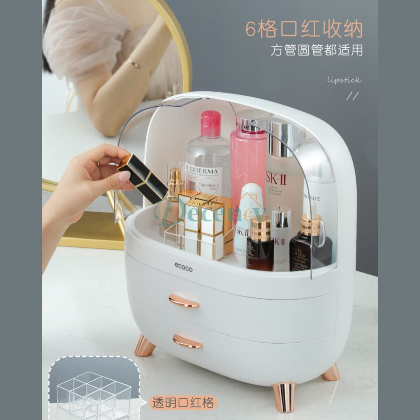 Ecoco Multi Compartment Cosmetic Storage Organizer