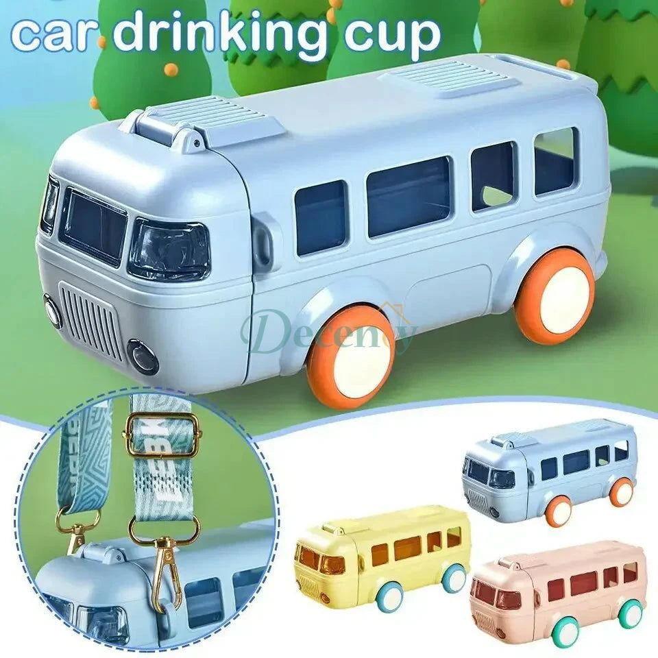Bus Shaped Water Bottle With Straw